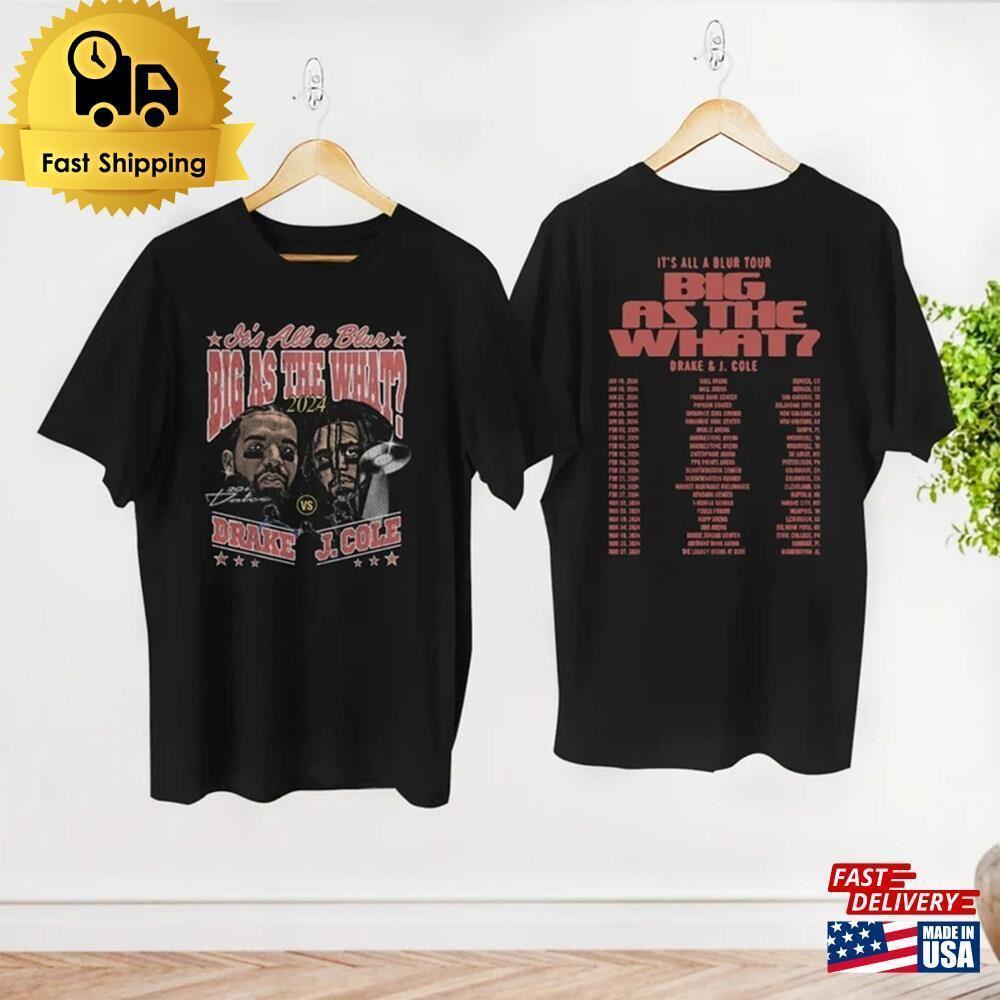 Drake J Cole Tour T-Shirt It S All Blur Shirt Rap Music 2 Sided